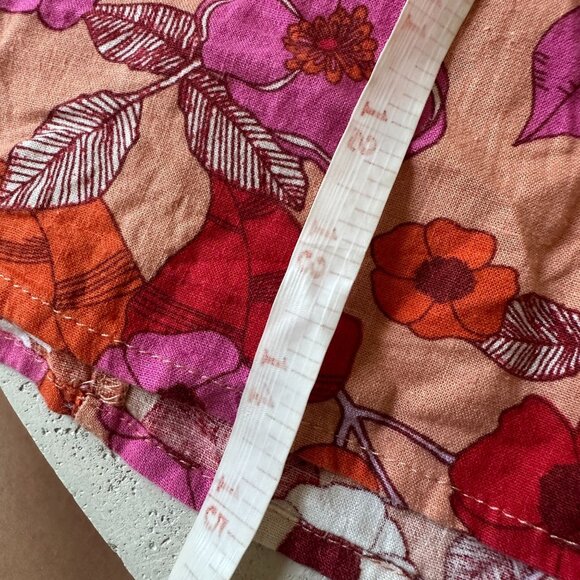 Urban Outfitters Rosie Notched Floral Pelmet Mini Skirt Linen Blend Size S - Picture 14 of 14